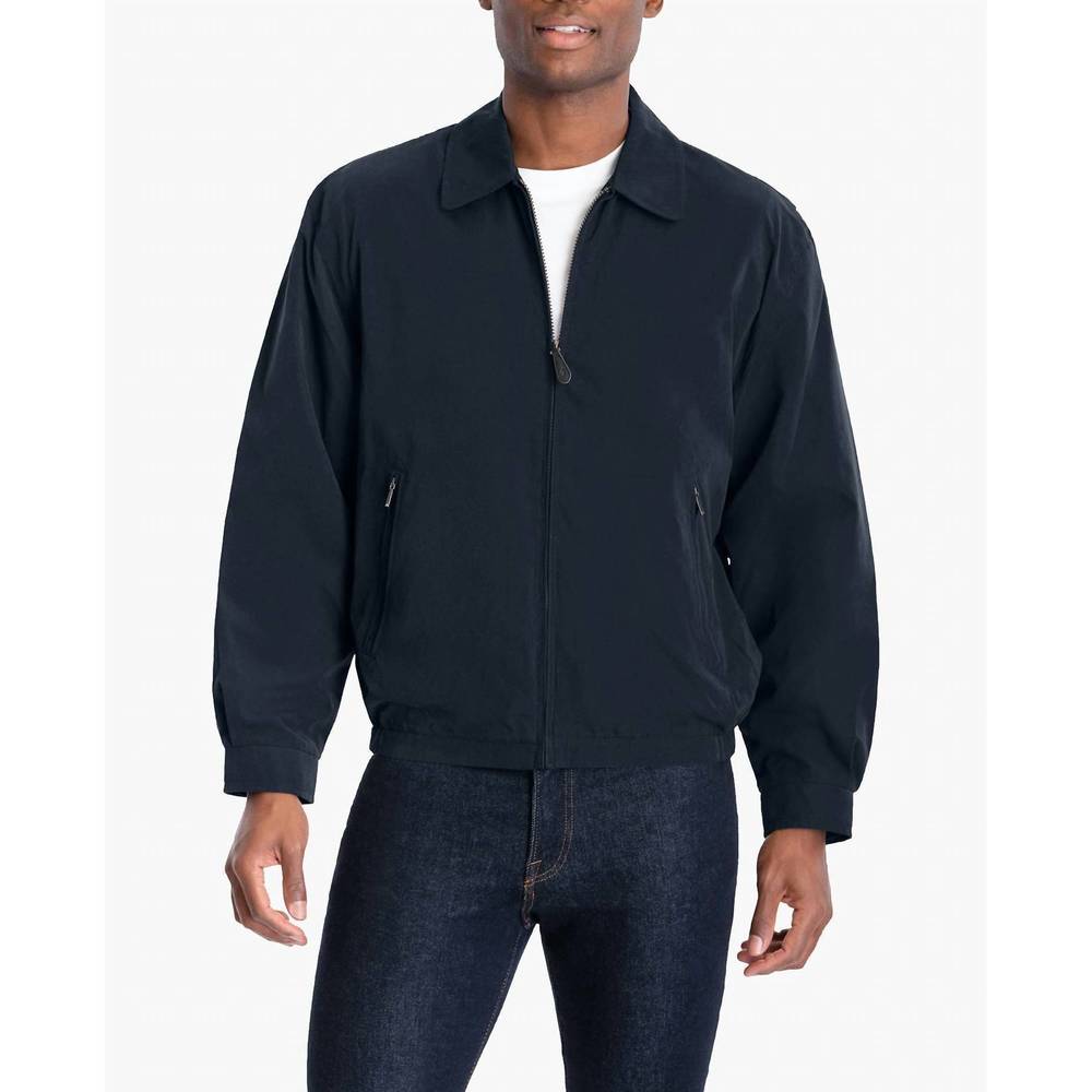NEW LONDON FOG tall men's auburn light weight zip front golf jacket in navy